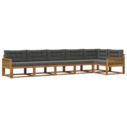 Ensemble de canapés d'extérieur 6 pcs Naturel et Anthracite 635945635945