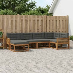 Ensemble de canapés d'extérieur 6 pcs Naturel et Anthracite 635946635946