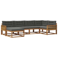 Ensemble de canapés d'extérieur 6 pcs Naturel et Anthracite 635946635946