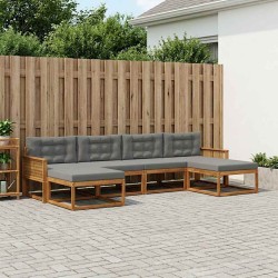 Ensemble de canapés d'extérieur 6 pcs Naturel et Anthracite 635947635947