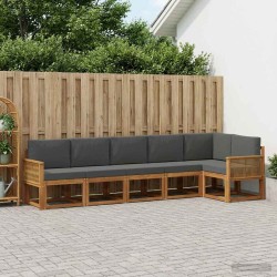 Ensemble de canapés d'extérieur 6 pcs Naturel et Anthracite 635948635948