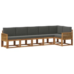 Ensemble de canapés d'extérieur 6 pcs Naturel et Anthracite 635948635948