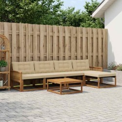 Ensemble de canapés d'extérieur 6 pcs Naturel et Beige 635949635949