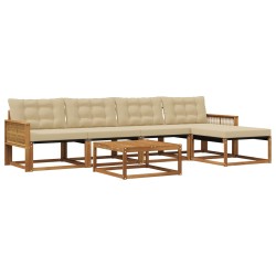 Ensemble de canapés d'extérieur 6 pcs Naturel et Beige 635949635949