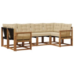 Ensemble de canapés d'extérieur 6 pcs Naturel et Beige 635950635950