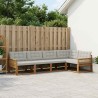 Ensemble de canapés d'extérieur 5 pcs Naturel et gris clair 635955635955
