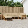 Ensemble de canapés d'extérieur 6 pcs Naturel et Beige 635967635967