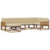 Ensemble de canapés d'extérieur 6 pcs Naturel et Beige 635967635967