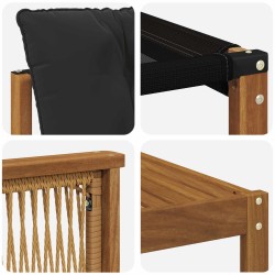 Ensemble de canapés d'extérieur 5 pcs Naturel et noir 635969635969