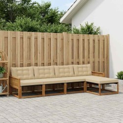 Ensemble de canapés d'extérieur 5 pcs Naturel et Beige 635977635977