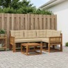 Ensemble de canapés d'extérieur 5 pcs Naturel et Beige 635979635979