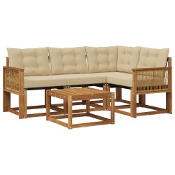 Ensemble de canapés d'extérieur 5 pcs Naturel et Beige 635979635979