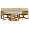 Ensemble de canapés d'extérieur 5 pcs Naturel et Beige 635979635979