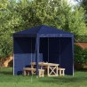 Mur de tente de fête 2 pcs Bleu 200 x 195 cm PE et acier 635981635981