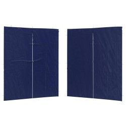 Mur de tente de fête 2 pcs Bleu 200 x 195 cm PE et acier 635981635981