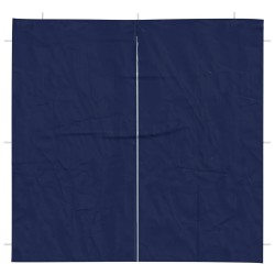 Mur de tente de fête 2 pcs Bleu 200 x 195 cm PE et acier 635981635981