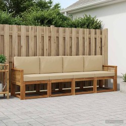 Ensemble de canapés d'extérieur 5 pcs Naturel et Beige 635982635982