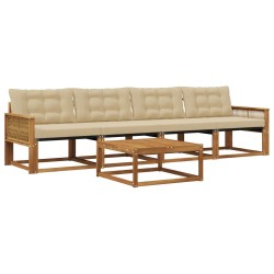 Ensemble de canapés d'extérieur 5 pcs Naturel et Beige 635987635987