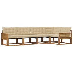 Ensemble de canapés d'extérieur 5 pcs Naturel et Beige 635998635998