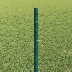 Clôture hexagonale avec poteau 10 x 0,8 m Vert Maille 635999635999