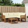 Ensemble de canapés d'extérieur 5 pcs Naturel et Crème 636004636004