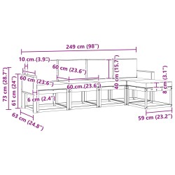 Ensemble de canapés d'extérieur 5 pcs Naturel et Crème 636005636005