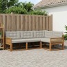 Ensemble de canapés d'extérieur 4 pcs Naturel et gris clair 636009636009