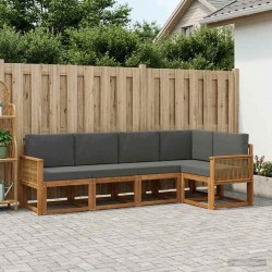 Ensemble de canapés d'extérieur 5 pcs Naturel et Anthracite 636010636010
