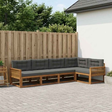 Ensemble de canapés d'extérieur 5 pcs Naturel et Anthracite 636011636011