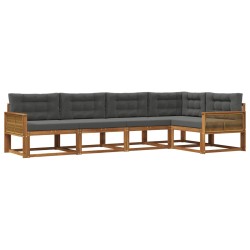 Ensemble de canapés d'extérieur 5 pcs Naturel et Anthracite 636011636011