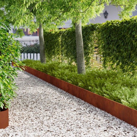 Bordure de Pelouse 10 pcs 103 x 25 cm Acier Rouillé 636012636012