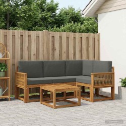 Ensemble de canapés d'extérieur 5 pcs Naturel et Anthracite 636013636013