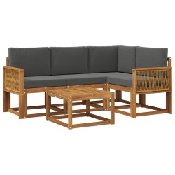 Ensemble de canapés d'extérieur 5 pcs Naturel et Anthracite 636013636013