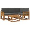 Ensemble de canapés d'extérieur 5 pcs Naturel et Anthracite 636013636013