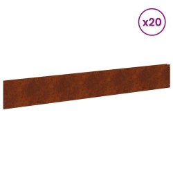 Bordure de Pelouse 20 pcs 100 x 15 cm Acier Rouillé 636015636015