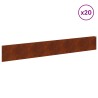 Bordure de Pelouse 20 pcs 100 x 15 cm Acier Rouillé 636015636015