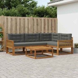 Ensemble de canapés d'extérieur 5 pcs Naturel et Anthracite 636031636031