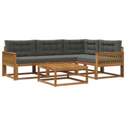 Ensemble de canapés d'extérieur 5 pcs Naturel et Anthracite 636031636031