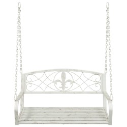 Banc Balançoire Acier 110,5 x 59 x 55 cm Blanc antique 636033636033