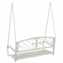 Banc Balançoire Acier 110,5 x 59 x 55 cm Blanc antique 636033636033