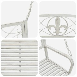 Banc Balançoire Acier 110,5 x 59 x 55 cm Blanc antique 636033636033