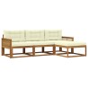 Ensemble de canapés d'extérieur 4 pcs Naturel et Crème 636036636036