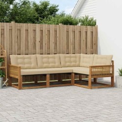Ensemble de canapés d'extérieur 4 pcs Naturel et Beige 636039636039