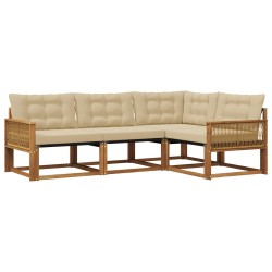 Ensemble de canapés d'extérieur 4 pcs Naturel et Beige 636039636039