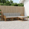 Ensemble de canapés d'extérieur 4 pcs Naturel et Gris clair 636044636044