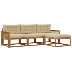 Ensemble de canapés d'extérieur 4 pcs Naturel et Beige 636045636045