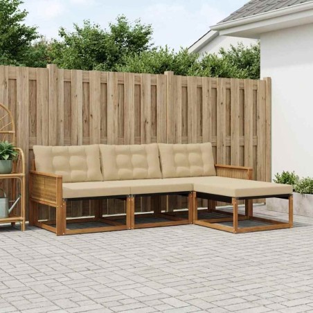 Ensemble de canapés d'extérieur 4 pcs Naturel et Beige 636048636048