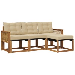 Ensemble de canapés d'extérieur 4 pcs Naturel et Beige 636052636052