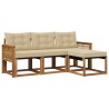Ensemble de canapés d'extérieur 4 pcs Naturel et Beige 636052636052