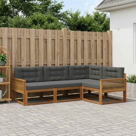 Ensemble de canapés d'extérieur 4 pcs Naturel et Anthracite 636054636054